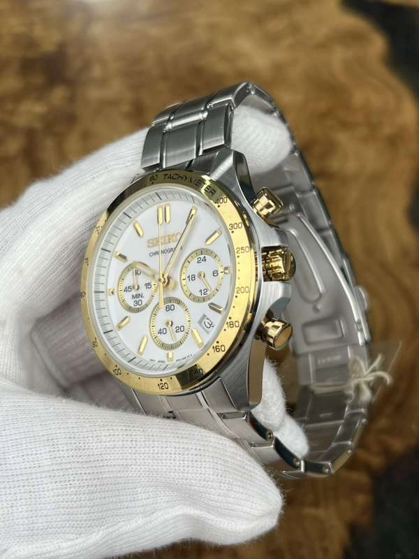 Seiko Spirit SBTR024 8T63-00D0 Quartz Chronograph White Dial
