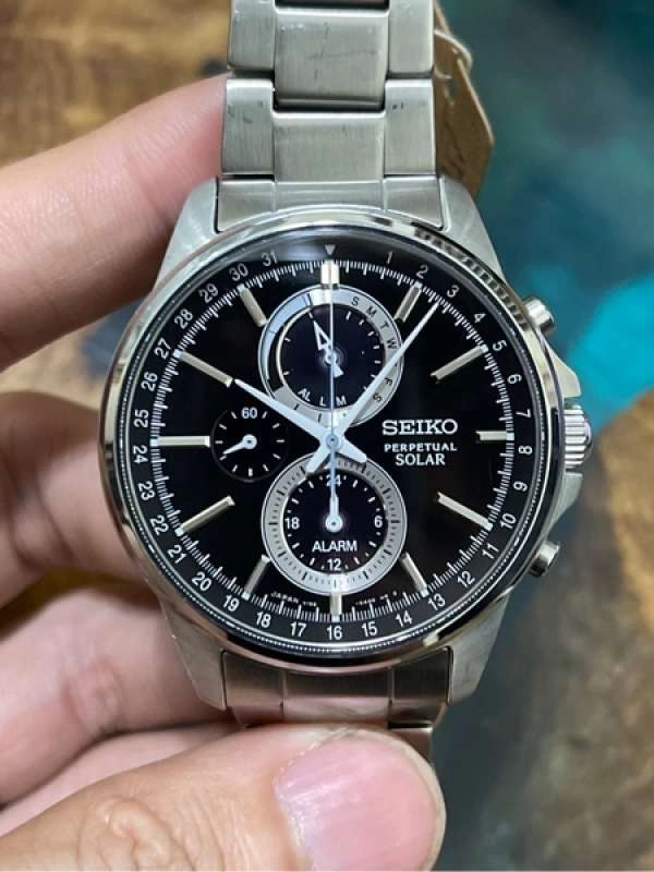 Mã 110: Đồng hồ Seiko Perpetual Solar V198 - Made in Japan (Silver