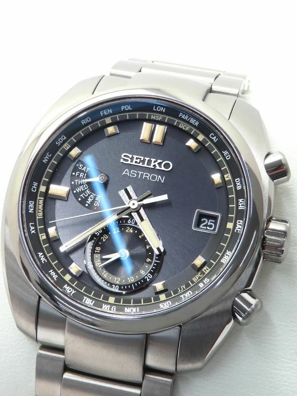 SEIKO Astron　GPS 8B63 0BA0 Seiko Astron 8B63-0BA0 GPS Day Date Titanium Black Silver